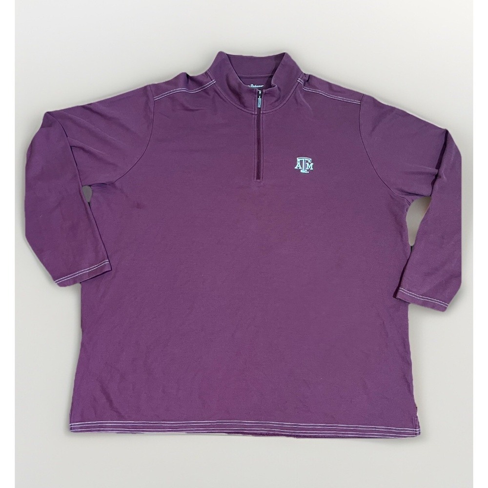 Texas A&M 1/4 zip 4XL aggies tommy bahama pullover maroon supima Cotton Jacket
